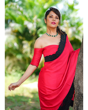 Anusuya Bharadwaj, fashion design, day dress HD phone wallpaper