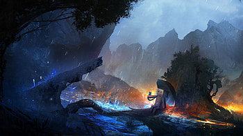 Lost Robot Sad Hiding, artist, artwork, digital-art, deviantart HD wallpaper