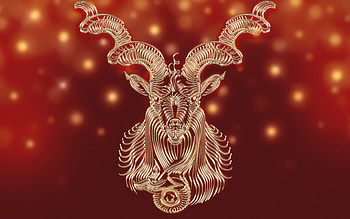 Zodiac ~ Capricorn, zodiac, red, capricorn, golden, fantasy, horns HD wallpaper