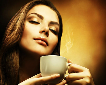 Good Morning!, model, morning, coffee, girl, cup, anna subbotina, woman HD wallpaper