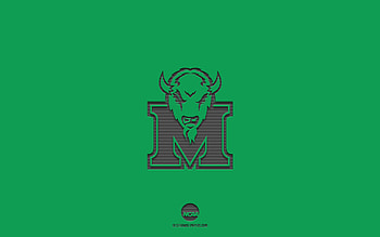 Marshall Thundering Herd, green background, American football team, Marshall Thundering Herd emblem, NCAA, West Virginia, USA, American football, Marshall Thundering Herd logo HD wallpaper