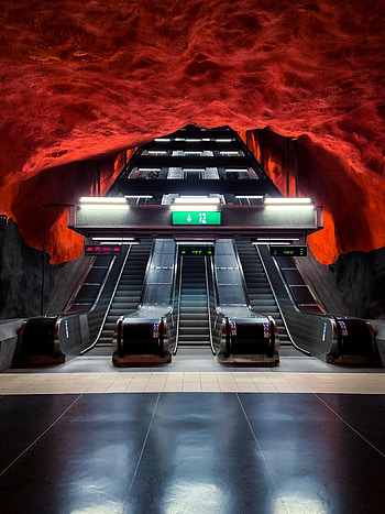 Subway, Miscellanea, Miscellaneous, Tunnel, Station, Metro, Escalator HD phone wallpaper