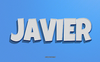 Javier, blue lines background, with names, Javier name, male names, Javier greeting card, line art, with Javier name HD wallpaper