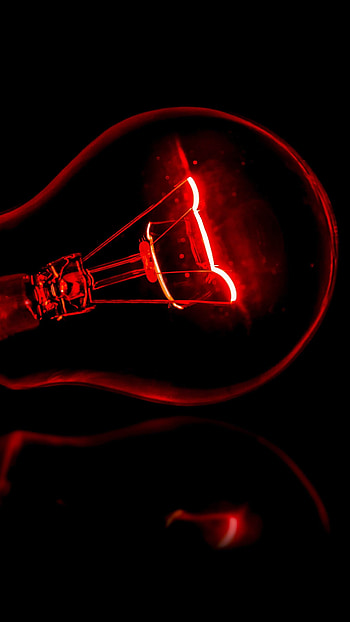 Red Light, Bulb, Electrical Bolt HD phone wallpaper