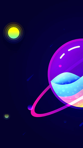 Illustration, magenta, art, moon, planet, design, space HD phone wallpaper