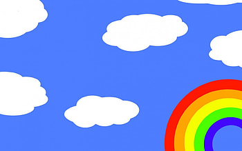 Simple Clouds and Rainbows, clouds, colorful, rainbow HD wallpaper