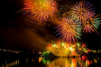 Holidays, Night, Salute, Sparks, Multicolored, Motley HD wallpaper
