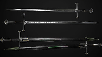 Anduril Sword, ArtStation, LOTR prop, Sword of the West HD wallpaper