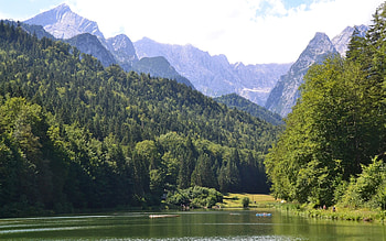 Mountain Lake in Germany, Bavaria, mountains, Germany, lake HD wallpaper
