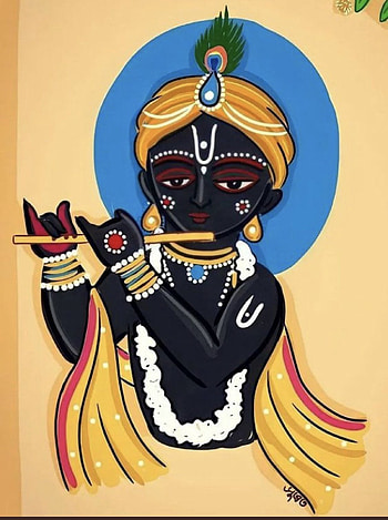 Sri Krishna, art, painting HD phone wallpaper
