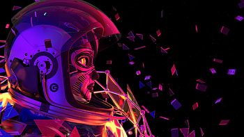 Chiptos Mirai Astronaut in Space NFT Robot Female Cyborg in Outer Space Purple HD wallpaper