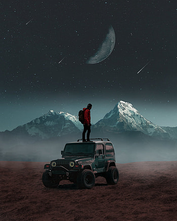 Explore, sky, mountain, night HD phone wallpaper