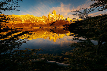 Andes mountains range of South America, Lake, Mountains, Reflection, Morning, Argentina HD wallpaper