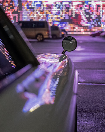 Cars, Road, Car, Machine, Neon, Mirror HD phone wallpaper