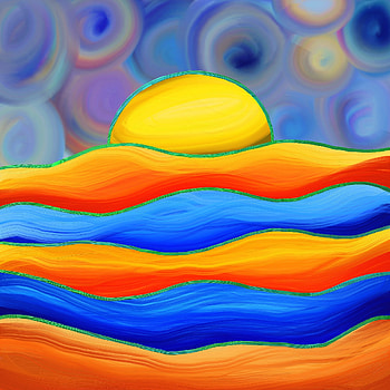 Digital art, waves, abstract HD phone wallpaper