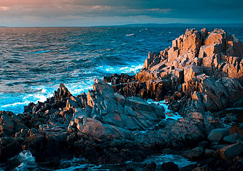 BEAUTIFUL PLANET, sunny, morning, sky, ocean, rock, beach HD wallpaper