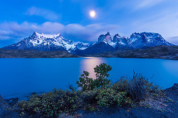 Chile Earth Lake Landscape Moon Night Twilight, lake, landscape, moon, twilight, nature, earth, night HD wallpaper