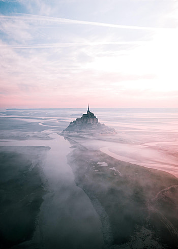 Nature, Lock, View From Above, Fog, Island, Hill HD phone wallpaper