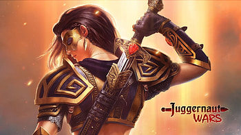 Hanna the Inquisitor, black, sword, art, girl, orange, juggernaut wars, woman, fantasy, game HD wallpaper