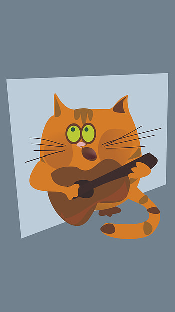 Vector, Cat, Guitar, Musician HD phone wallpaper