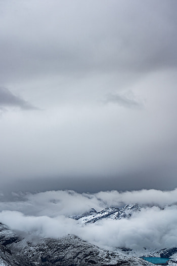 Nature, Sky, Mountains, Clouds, Vertex, Top, Fog HD phone wallpaper