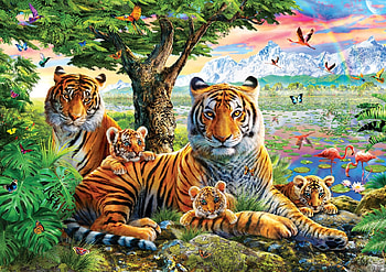 Amazing Nature, family, hidden, puzzle, cubs, tigers HD wallpaper