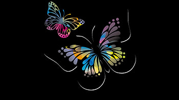 Butterflies Oled , butterfly, oled, dark, black, artist, artwork, digital-art HD wallpaper