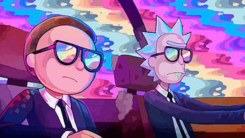 Rick And Morty Car Drive HD wallpaper