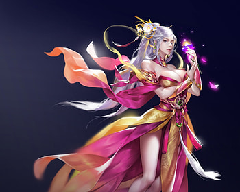 Fantasy girl, runze, run ze, pink, fantasy, art, girl HD wallpaper