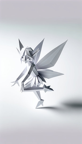 Crystal Pixie, origami, fairy, paper art, sculpture HD phone wallpaper