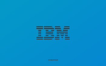IBM logo, blue background, stylish art, brands, emblem, IBM, blue paper texture HD wallpaper