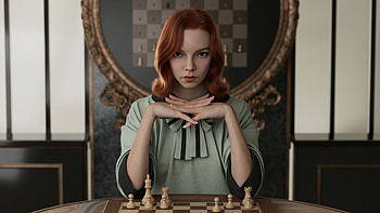 The Queen's Gambit TV show, Chess prodigy, Beth Harmon, Brilliant mind HD wallpaper