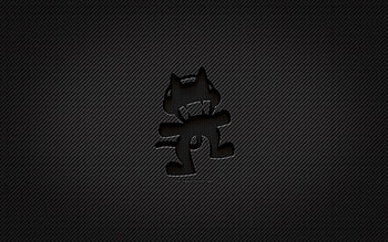 Monstercat carbon logo, , canadian DJs, grunge art, carbon background, creative, Monstercat black logo, music stars, Monstercat logo, Monstercat HD wallpaper