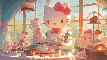 Hello Kitty's Tea Party - Anime, Anime, Hello Kitty, sanrio HD wallpaper