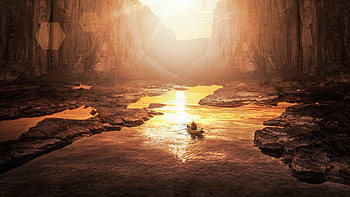 Paradise, boat, graphy, behance HD wallpaper