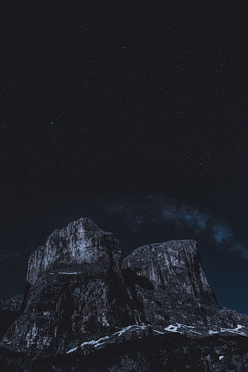 Stars, Night, Rocks, Dark HD phone wallpaper