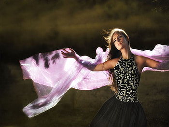 WIND, pink, day, woman HD wallpaper