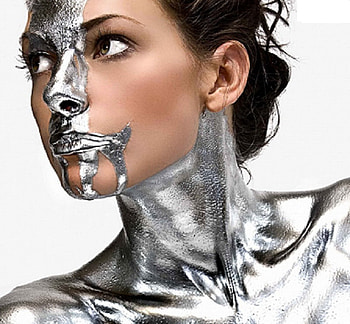 Quicksilver, neck, fantasy, silver, eyes, hair, beauty, female HD wallpaper