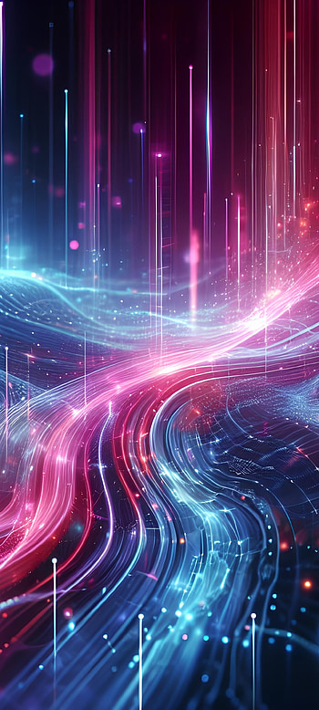 An abstract featuring a stream of colorful lights flowing with a sense of energy, Abstract, Digital Art HD phone wallpaper