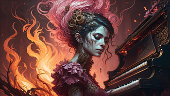 Fair lady, steampunk, artistic, fantasy HD wallpaper