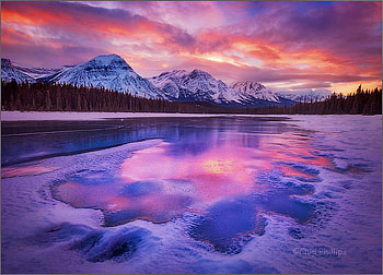 Sky art, blue, pink, snow cap, clouds, mountains, water, reflections, rock HD wallpaper