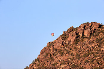 Nature, Sky, Mountains, Rocks, Balloon HD wallpaper