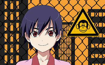 Anime, Fence, Smile, Girl, Pretty HD wallpaper