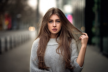 Long hair, brunette, beautiful, girl HD wallpaper