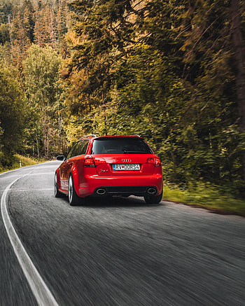 Cars, Road, Car, Movement, Traffic, Back View, Rear View, Audi Rs4 Audi HD phone wallpaper