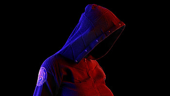 Neon Hoodie Guy, hoodie, neon, artist, artwork, digital-art HD wallpaper
