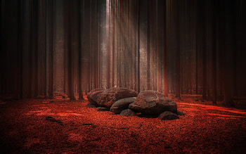 Red Stones Wood Light Beams , nature, rocks HD wallpaper