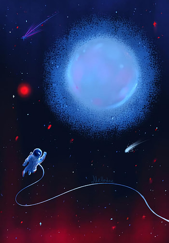 Art, Universe, Stars, Planet, Cosmonaut HD phone wallpaper