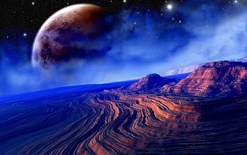 Dawn of Icarus, digital, CG, planet, sci fi HD wallpaper