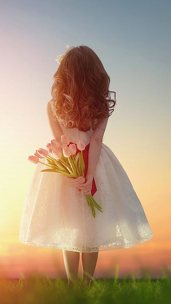 Cute For Girls, Love, Girl, flowers HD phone wallpaper